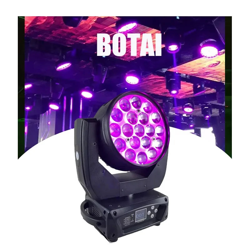 Botai Disco Stage Led Wash 19x15W LED Wash Lights Zoom Moving Head Beam Light
