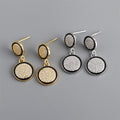 Luxury Round Full Diamond Zircon 18k Gold 925 Sterling Silver Simple Round Disc Women Stud Earrings