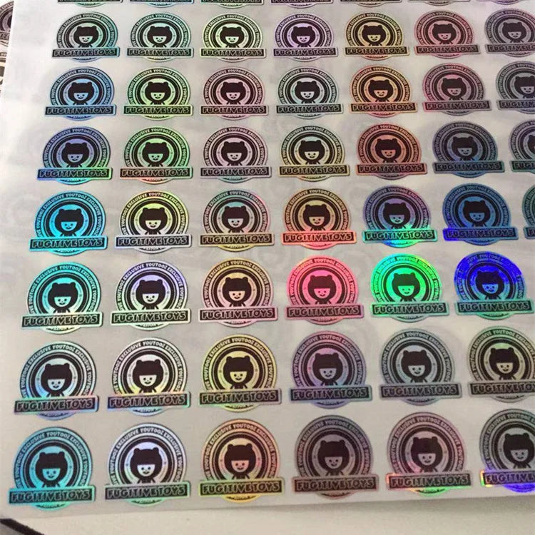 Free Design Custom logo Waterproof Reflective Metallic Hologram Packaging Stickers Laser Sticker Holographic Adhesive Label
