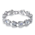 Fashion Water-drop Shaped Zircon Bracelets Bangles High Quality Clear Zircon Tennis Bracelet for Women