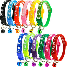 Multi-Color Floral Eco-Friendly Pet Collar for Dogs-Adjustable Polyester Webbing Metal Bell Quick-Release Buckle All Seasons
