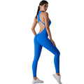 Custom Women Nylon Jumpsuit Bodysuit Short Sleeveless Gym Set Workout One Piece Fitness Yoga Playsuit