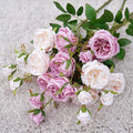 A-1201 Wholesale Red White and Blue 6 Heads Artificial Rose Bouquet Artificial Fake Roses Artificial Rose Flower