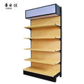 Factory Customized Color Size Wood Grain Shelf Stores Shelves Retails Gondola Rack Supermarket Shelf
