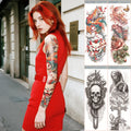 Vibrant Custom Temporary White Paper Water Transfer Tattoos | Full Arm Sleeve Stickers Kit | Fashionable Party Body Art