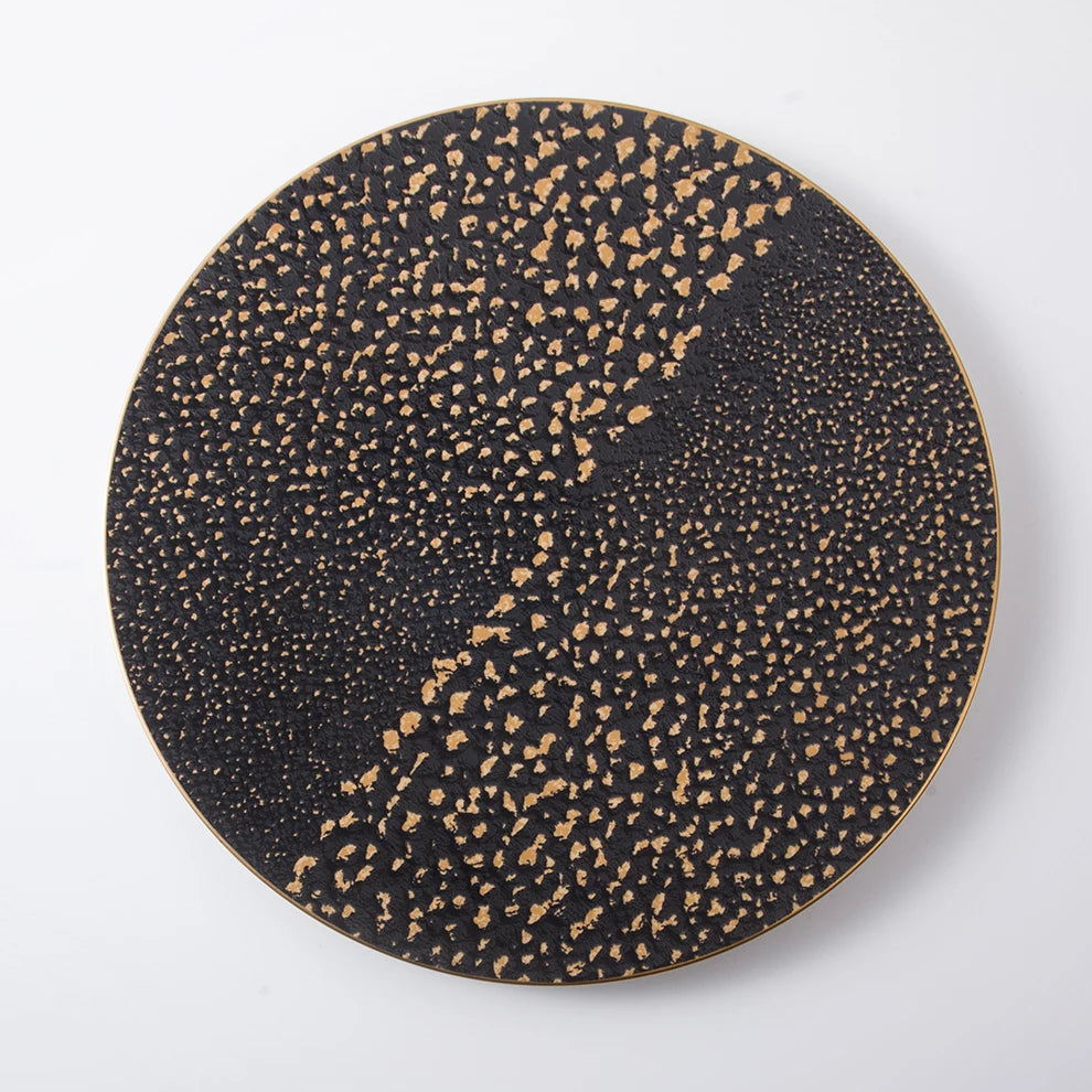 Elegant Black Ceramic Plate Gold Line Design Modern Dinnerware Luxury Wedding Eco-Friendly Restaurant Hotel Banquet Wholesale