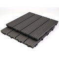 Easy Installation Square Brushed European WPC Composite Decking Tiles-Interlocking Dual Lock System Waterproof Outdoor Garden