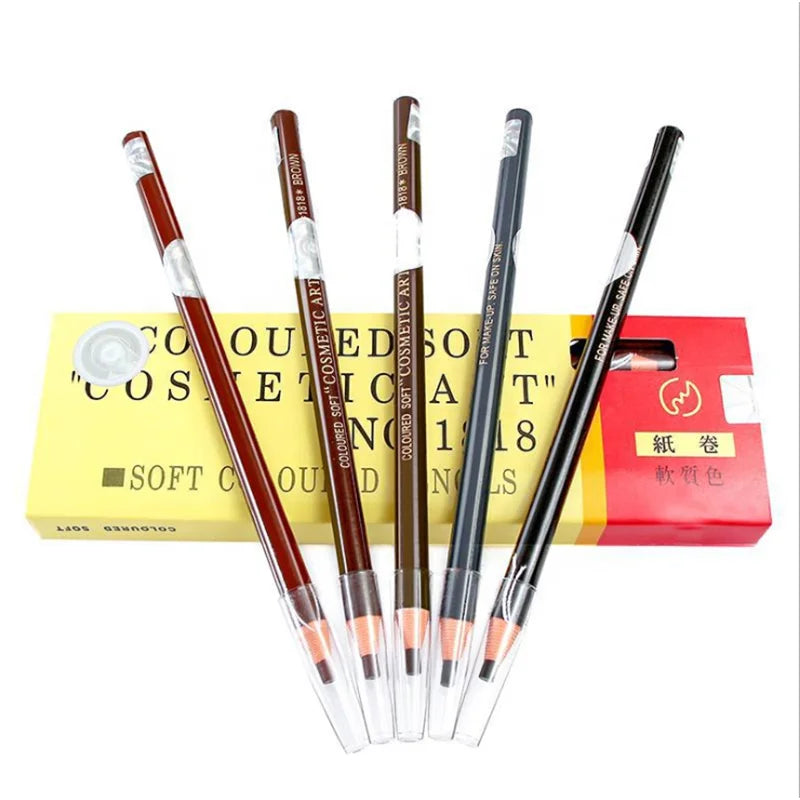 Professional Eyebrow Tattoo Design Waterproof Eyebrow Pencil White Gray Brown Eyebrow Makeup Pencil