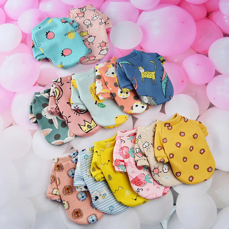 Pet Cartoon Plus Polyester Two-legged Sweater Spring and Autumn Clothes Teddy Small Dog Cat Clothes