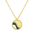 Milskye Style Classic Beautiful Fashion Fine Jewelry 14k Gold Plated 925 Silver Hand Applied Enamel Synthetic Opal Necklace
