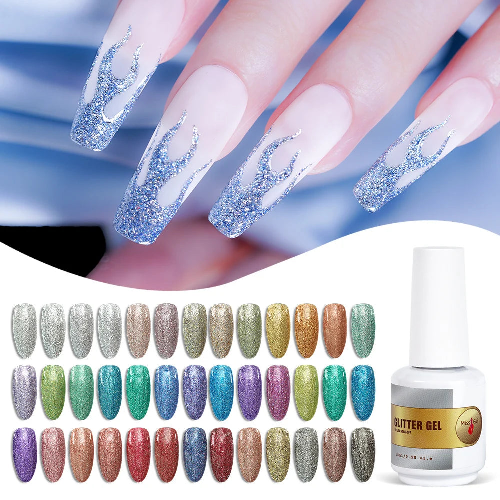 MissGel Reflective Gel Collection Best Rubber UV Led Glitter Esmaltes De Permanentes Nail Gel Polish