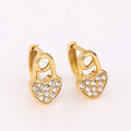 Fashionable Stainless Steel 18k Gold Dropship Custom Stainless Steel Jewelry Temperament White Zircon Heart Pendant Earrings