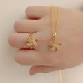 2022 New Trendy Rose Gold Plated Jewelry Windmill Sunflower Four-leaf Clovers Swivel Opening Alloy Rings for Girl