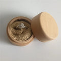 Rustic Round Wood Ring Earrings Box with Custom Engraved Logo Customizable Jewelry Boxes
