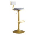 Luxury Lifting Adjustable Height Counter Golden Metal Velvet Kitchen bar Rotating Swivel Bar Chair
