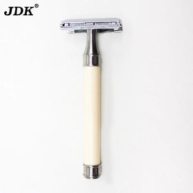 JDK 1pc White Color Razor Hairdressing Double Edge Resin Handle Blade Shaving Safety Razor