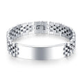 Custom Engraved Blank Strap Logo Bracelet Stainless Steel Bar Bracelet