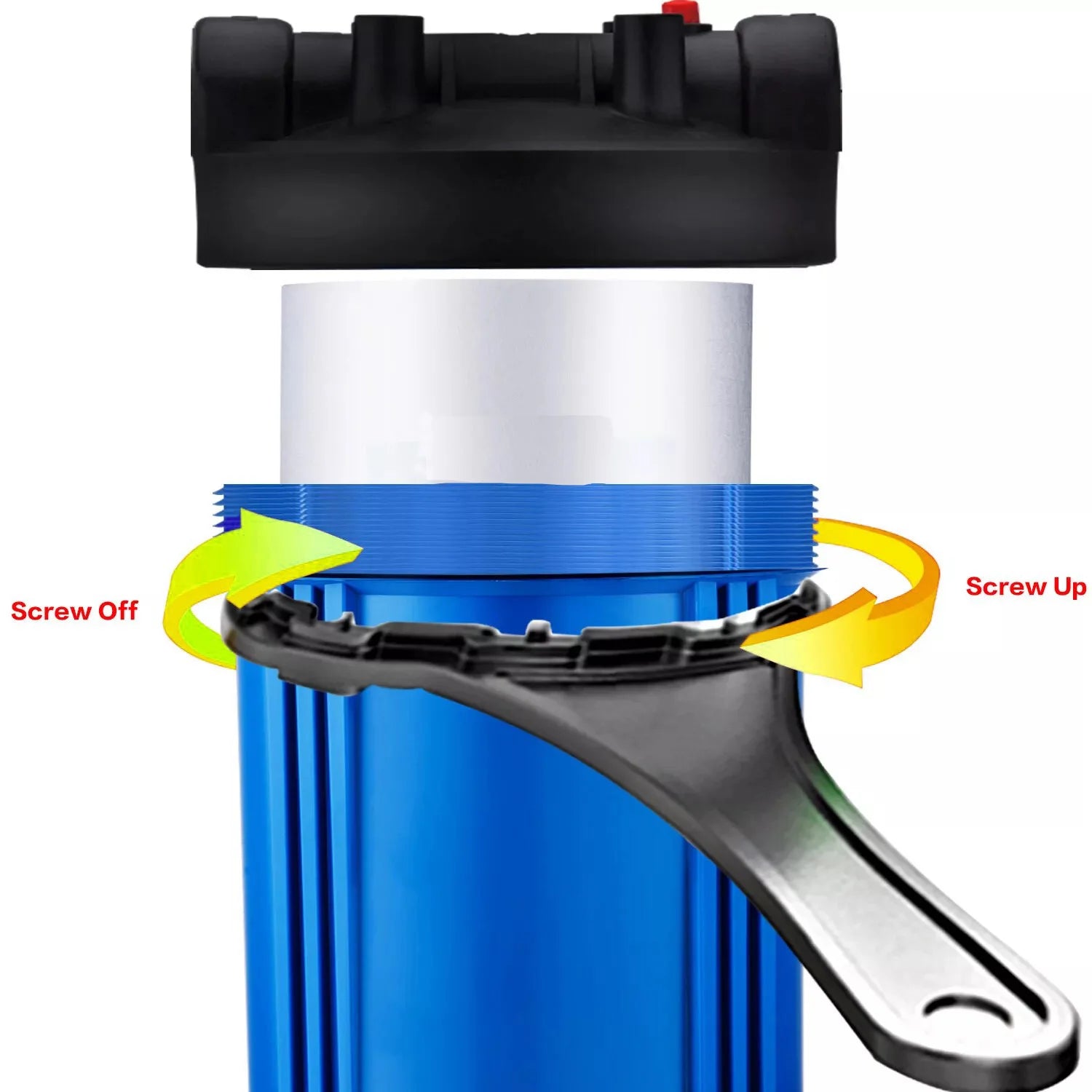 System Water Filter Housing 10 Inch Large Blue PP Filter Bottle for Household Purifier