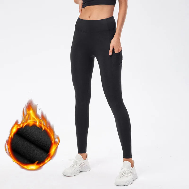 OEM Sportswear Seamless Yoga Pants Women's Buttocks Tight Sports High-elastic Running Fitness Yoga Plush Pocket Leggings