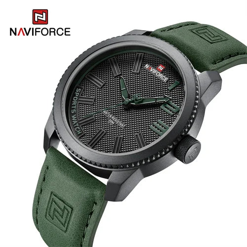 NAVIFORCE 9202L Quartz Wrist Watch Men Leather Waterproof Luxury Luminous Hands Male Clock Big Dial for Men Watch