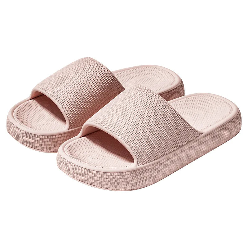 Women's New Fashion Solid Colour Trend Slippers Anti-slip Resistant Ladies Flat Shoes Comfortable Ladies Casual Walking Shoes