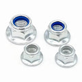 1/4-20 M4 Galvanized Steel Lock Nuts M12 Left Hand Thread Nylon Insert Lock Flange Nut