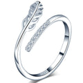 Wholesale Luxury Minimalist Fine Jewelry 925 Sterling Silver Zircon Leaf Stackable Ring Set for Girls Wedding Engagement Party