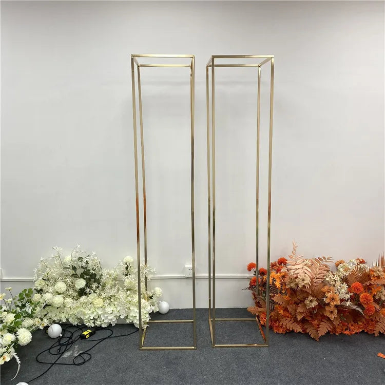 New Design Geometric Metal Centerpiece Flower Plinths Display Stand for Wedding Party Event Backdrop Decoration Supplies