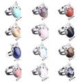 Wholesale High Quality Fashion Creative Jewelry Accessories Natural Oval Shaped Gemstone Owl Ring