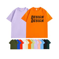 Men Short Sleeve O-neck 220gms Cotton T-shirt Solid Color Simple Loose Casual Hot Sale Tops Tees Simple Men's T-shirt