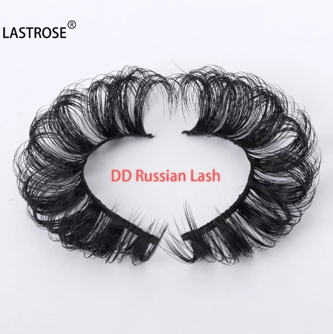 DD Curl Russian Full Strip Eyelashes Faux Mink Lashes Popular Style 18mm 20mm 25mm Russian Volume Private Label Eyelashes