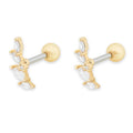 Gemnel Hip Hop Piercing Jewelry Fashion Ladies Marquise Diamond Screaw Ball Bead Hoop Earrings