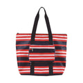 Ruthbag Leopard Stripe Pattern Canvas Zipper Closure Large Capacity Portable Folding Travel Storage Tote Bag