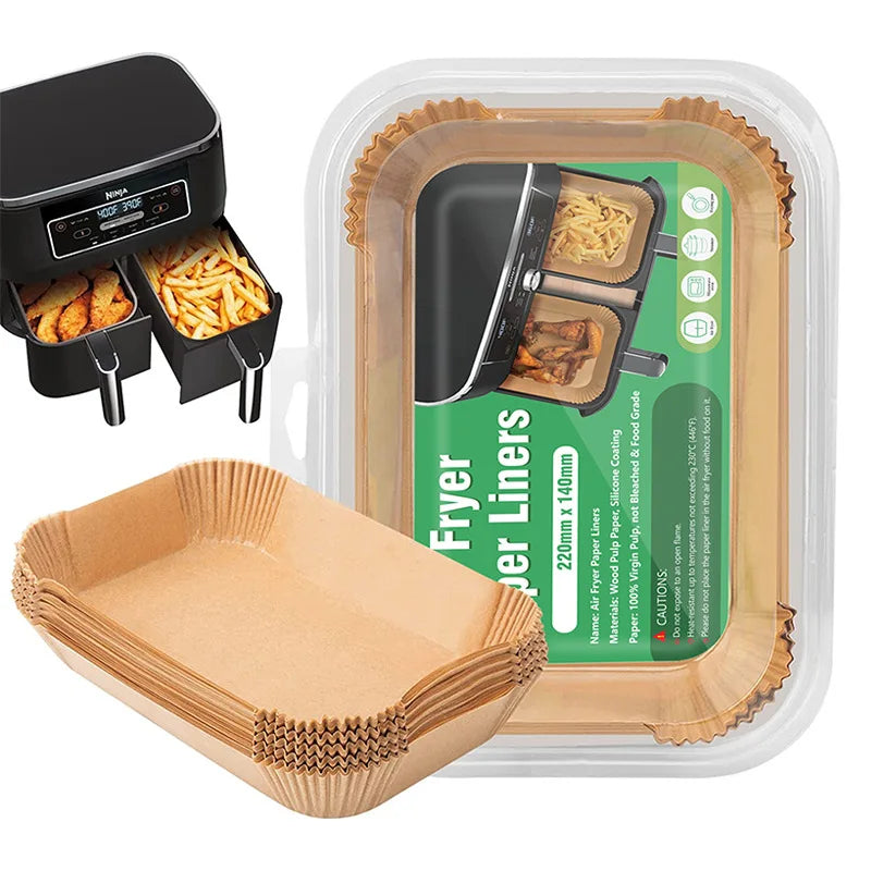 Rectangular Food-grade air Fryer Disposable Paper Liners Thick Baking Oven High Temperature Resistant Silicon Grease Paper Tray