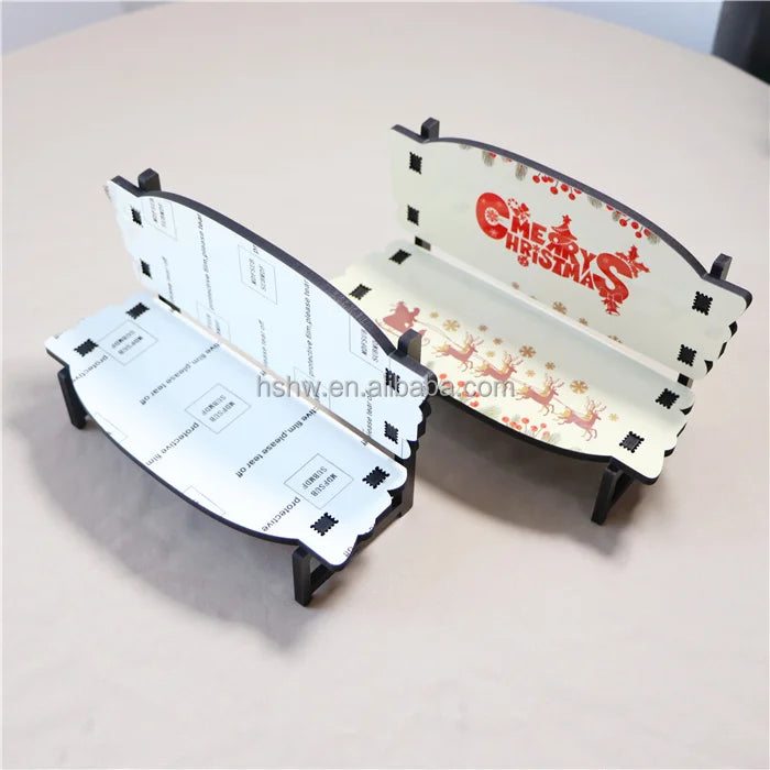 MDFSUB DIY Printable Blanks Wooden Bench MDF Sublimation Memorial Benches 180x83x120mm for Desk Home & Coffee Bars Decoration