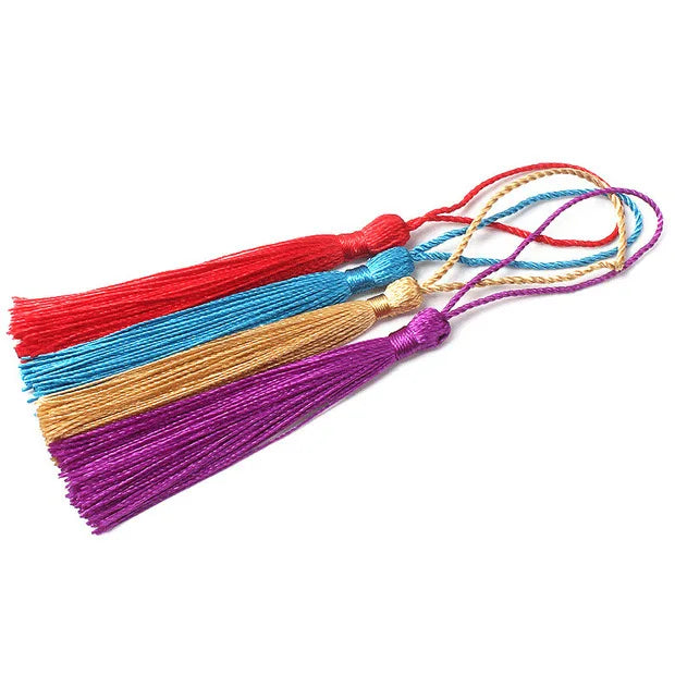 New Fashion Design Solid Color 6-8cm Silk Tassels Jewelry DIY Decoration 100% Polyester Rayon for Garment & Curtain