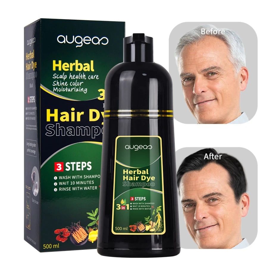China Professional Factory Permanent Hair Color Dark Chinese Black Brown Herbal Hair Dye Shampoo