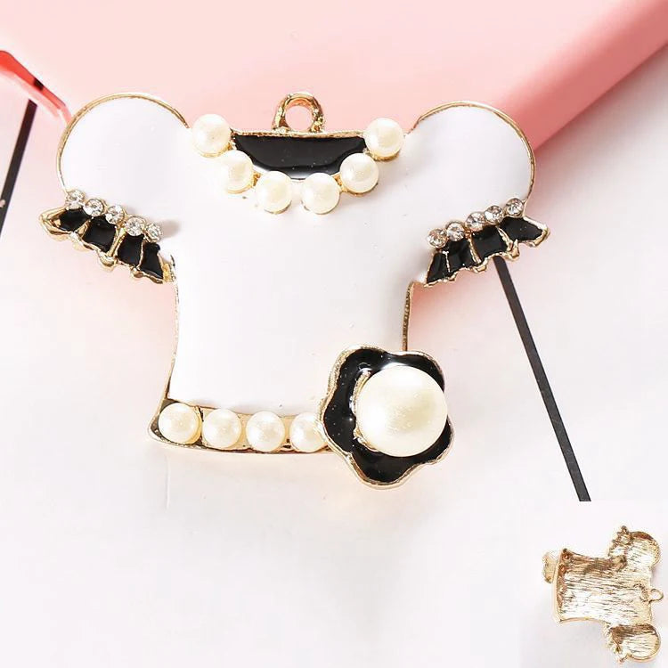 Top Fashion DIY Lady Bling Crystal Metal Pearl Clothing Charms Accessories Enamel Zircon Charms