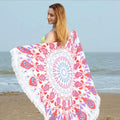 China Manufacturer Custom Quick Dry Soft Bohemia 100% Cotton Printed Beach Towel Round