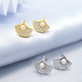 Wholesale Small Stud Earrings 925 Sterling Silver Earring Shell Shaped Pearl Earrings Studs Set