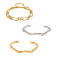 New Chic High Polished Gold Brand Designer Bracelets Waterproof Jewelry Stainless Steel Eternity Wide Band Cuff Bangle Bracelet