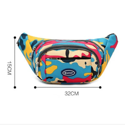 Hot Colorful Printing Portable Fanny Pack Zipper Closure Waist Bag for Outdoor Travel Cycling China Supplier National Style