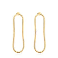 Simple Style Smooth Lines Gold Plated Hoop Earrings 100% Brass Stud Drop Round Circle Drop Dangle Earrings for Wholesale Gifts