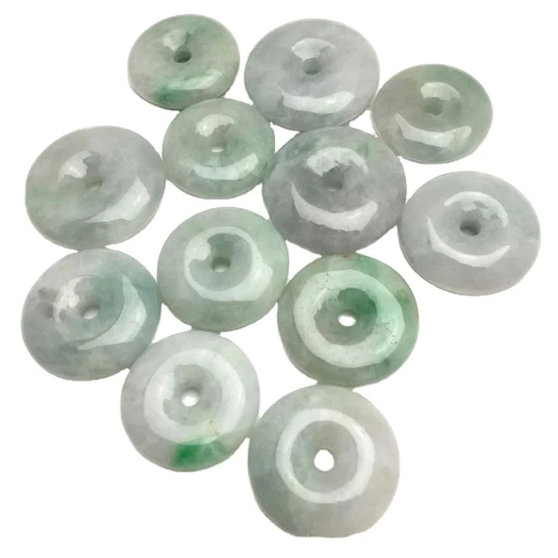 Certified Jadeite Type a Jade  Jade Thick-Packed Safe Button Pendant Myanmar Jade Safe Button Manufacturer Wholesale