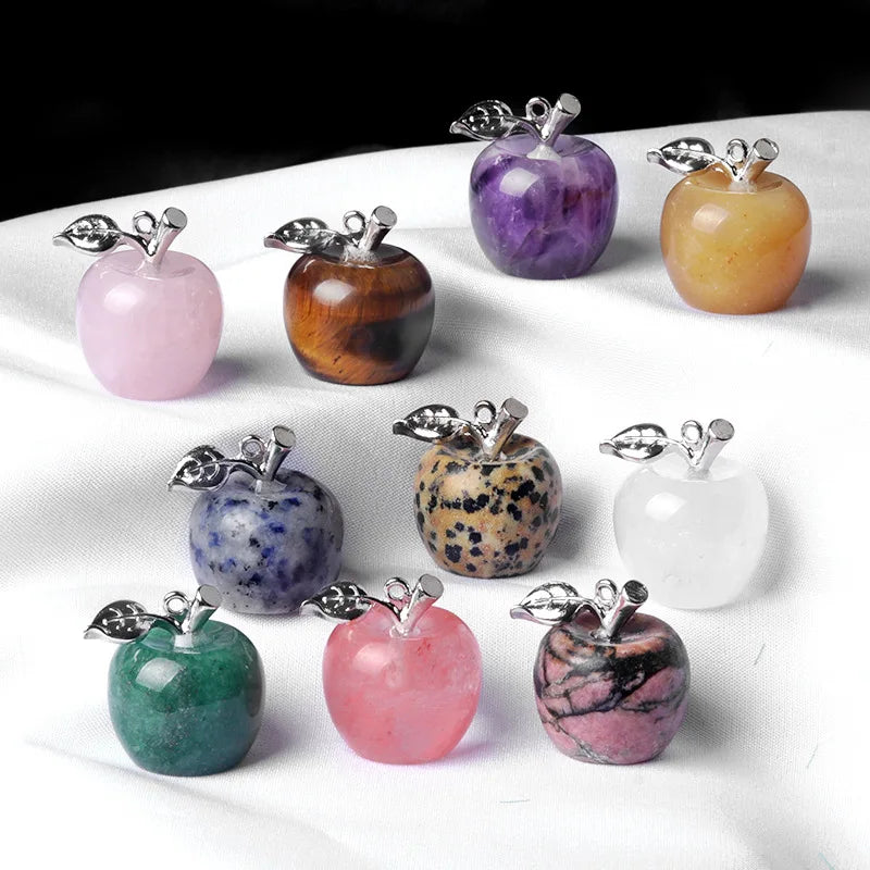 Natural Healing Crystals Apple Shape Fashion Pendants & Charms for Jewelry Making Christmas Gift Giving Necklace Accessory