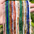 4x13mm Natural Stone Colorful Sea Sediment Jaspers Beads Long Cylinder Beads for Jewelry Making DIY Bracelet Accessories 15''