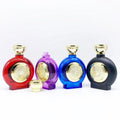 50ml Black Blue Glass Screw Cap Screen Printed High End Flat Round Perfume Spray Bottle