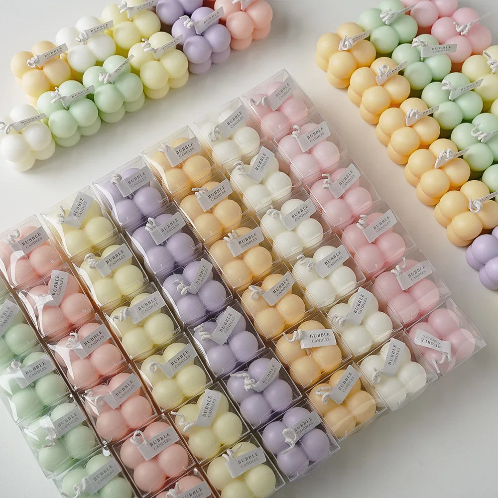 Ins Style Romantic Decoration Handmade Cute Mini Small Magic Cube Bubble Smokeless Scented Candles