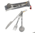 Lightweight Titanium Hiking Cutlery Set Knife Fork Spoon Titanium Camping Utensil Set