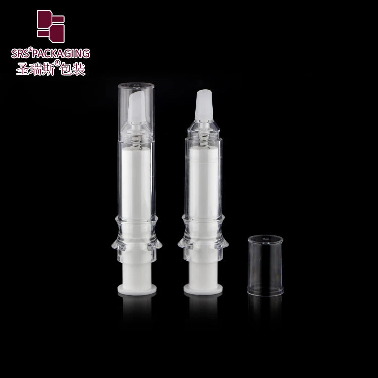 Cosmetic Travel Packaging 5ml Eye Cream Airless Bottle Syringe for Essence
